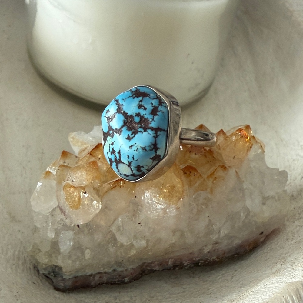 Sleeping beauty raw turquoise ring